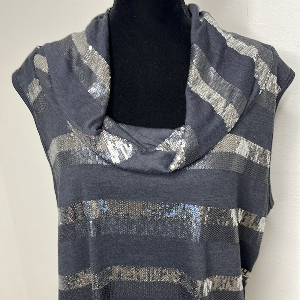 Roz & Ali size 2X  cowl neck Sequin Tank - Picture 2 of 7